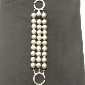 Silver 3 Strand Beaded Bracelet